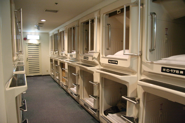 Pod hotel in Osaka.