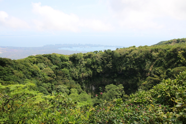 Panoramic view on the crater of the Mombacho Volcano.