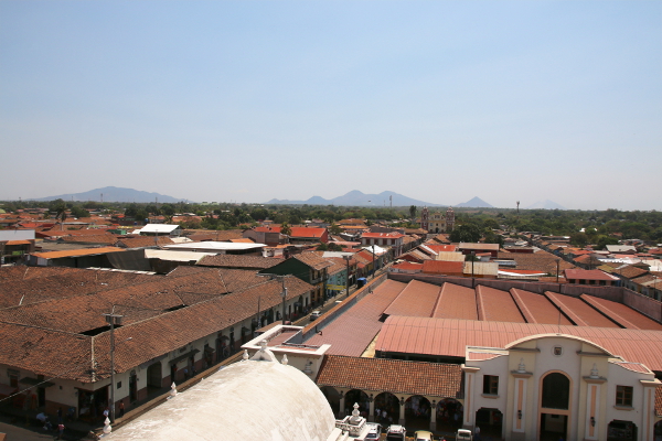 Panoramic view from the roof of the cathedral in León.