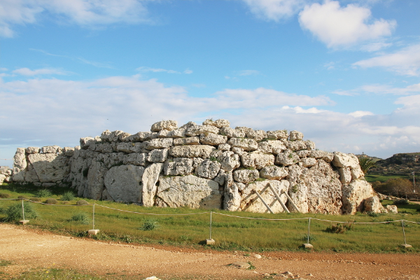 The ancient Ġgantija temples on Gozo.