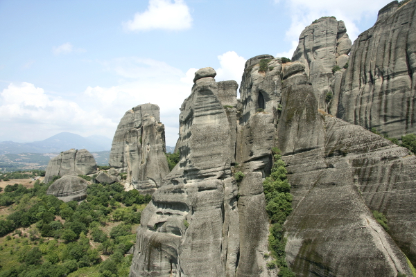 Rock formations at Meteora.