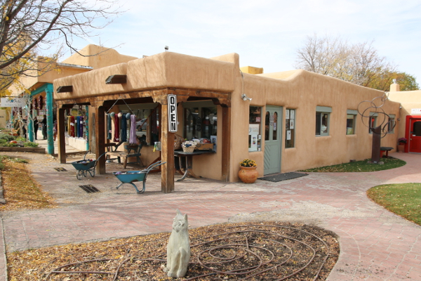 Adobe architecture in the city Taos.